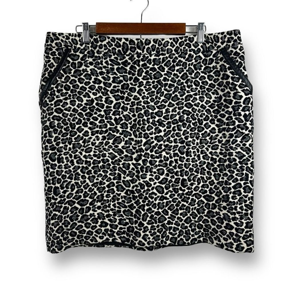 Amanda + Chelsea Women's Size 16W Contemporary Fit Jaquard Pencil Skirt Leopard